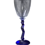 Copa pie azul zig zag vino blanzo